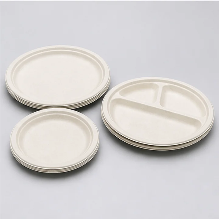 Bagasse Plates - Sugarcane Bagasse Tableware