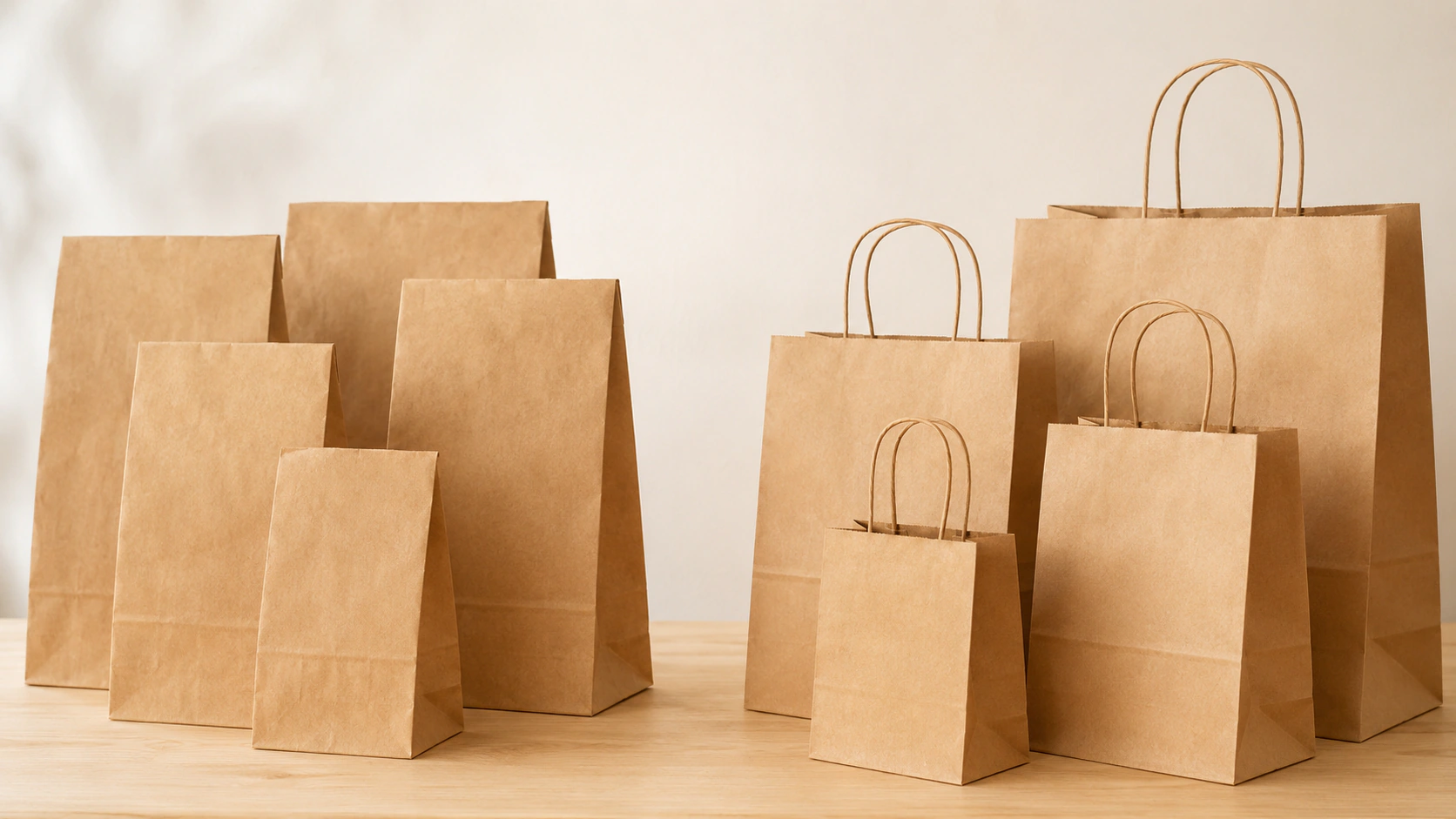 Kraft SOS and handled paper bag range for takeaway order assembly
