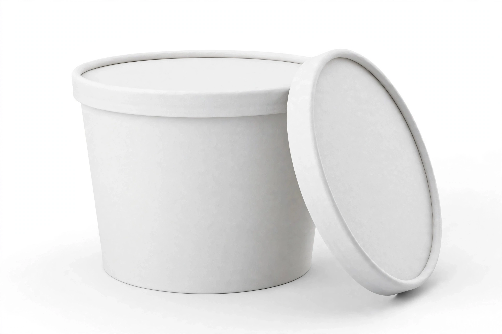 Paper food bucket with fitted paper lid
