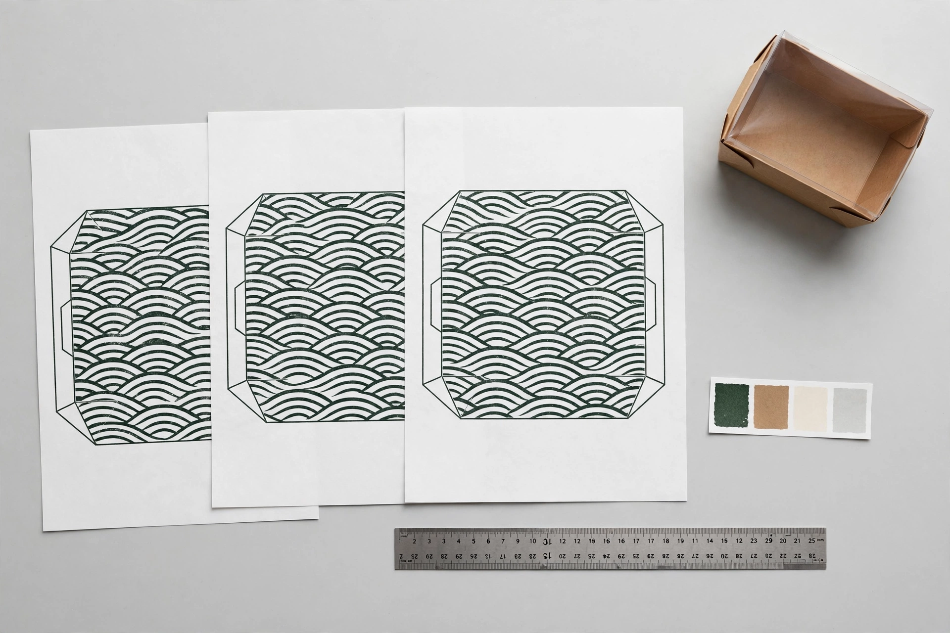 Printed artwork proofs for custom paper sushi boxes