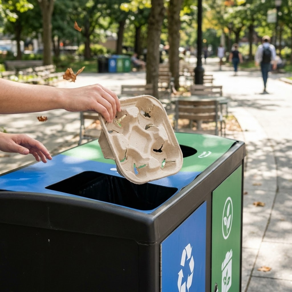 Paper-based cup carriers for recycling and composting