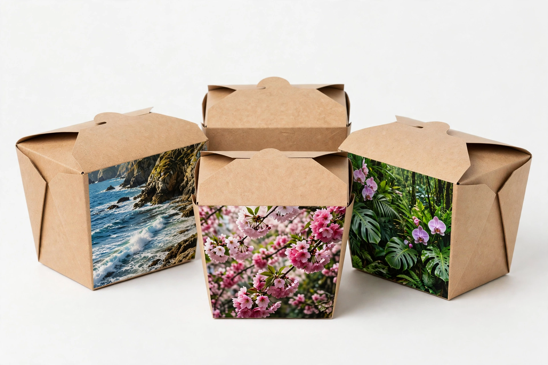 Kraft lunch boxes with full-colour digital printing
