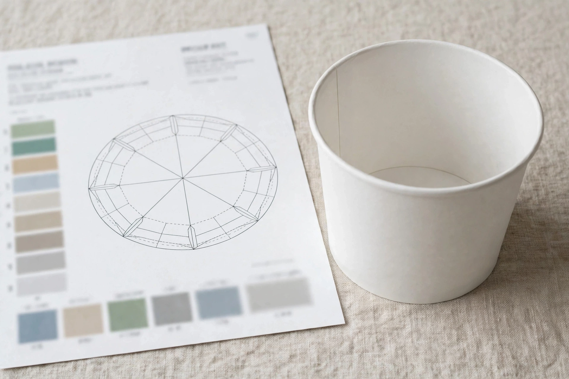 Print colour proof sheet for paper food bucket artwork