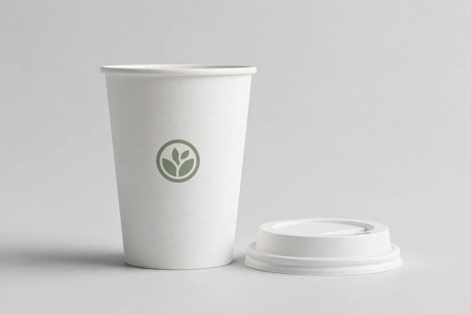 Minimal logo printed white paper cup