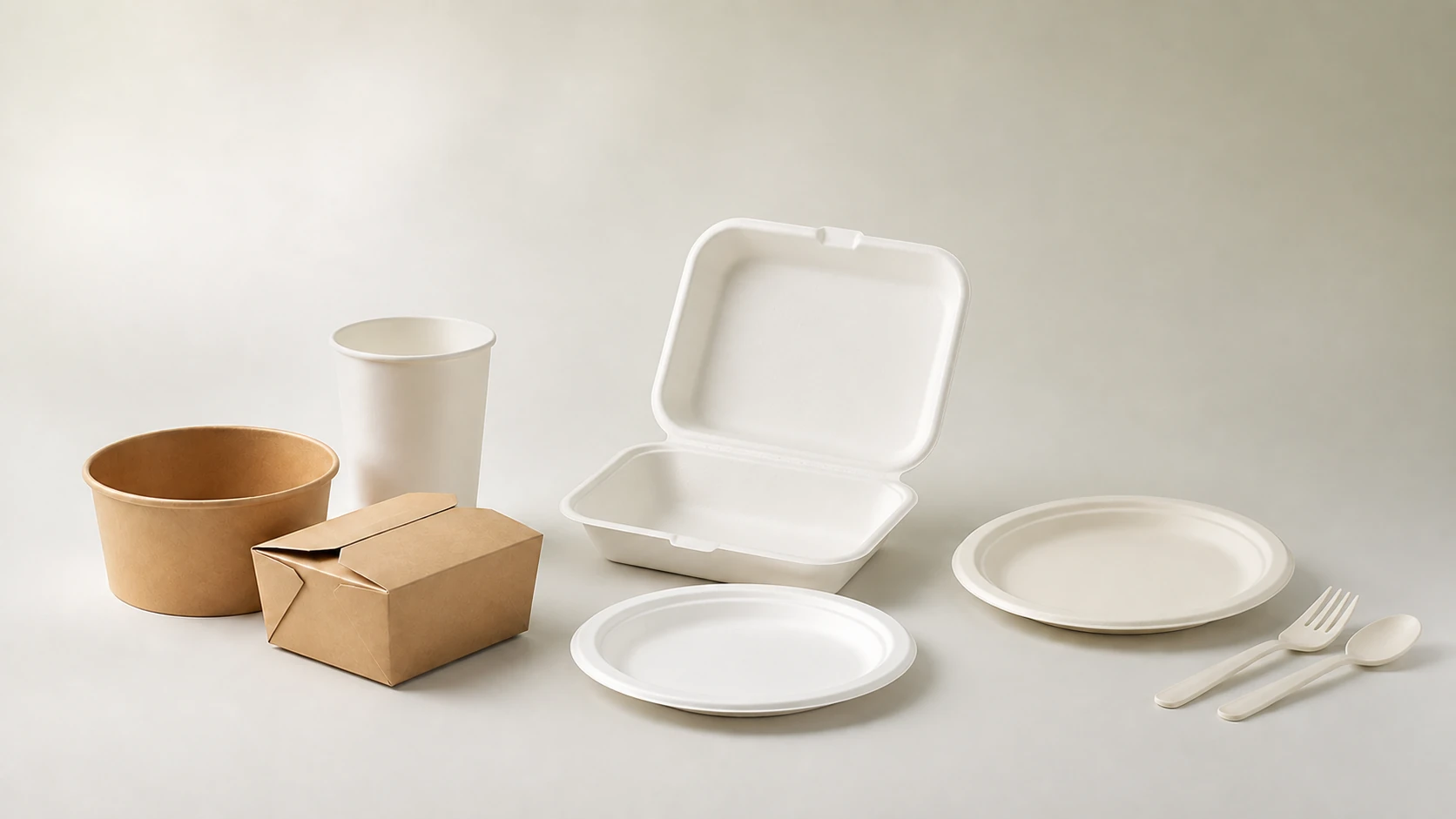 Paper, sugarcane bagasse and cornstarch-based food packaging supplied by EcoLeaderPack