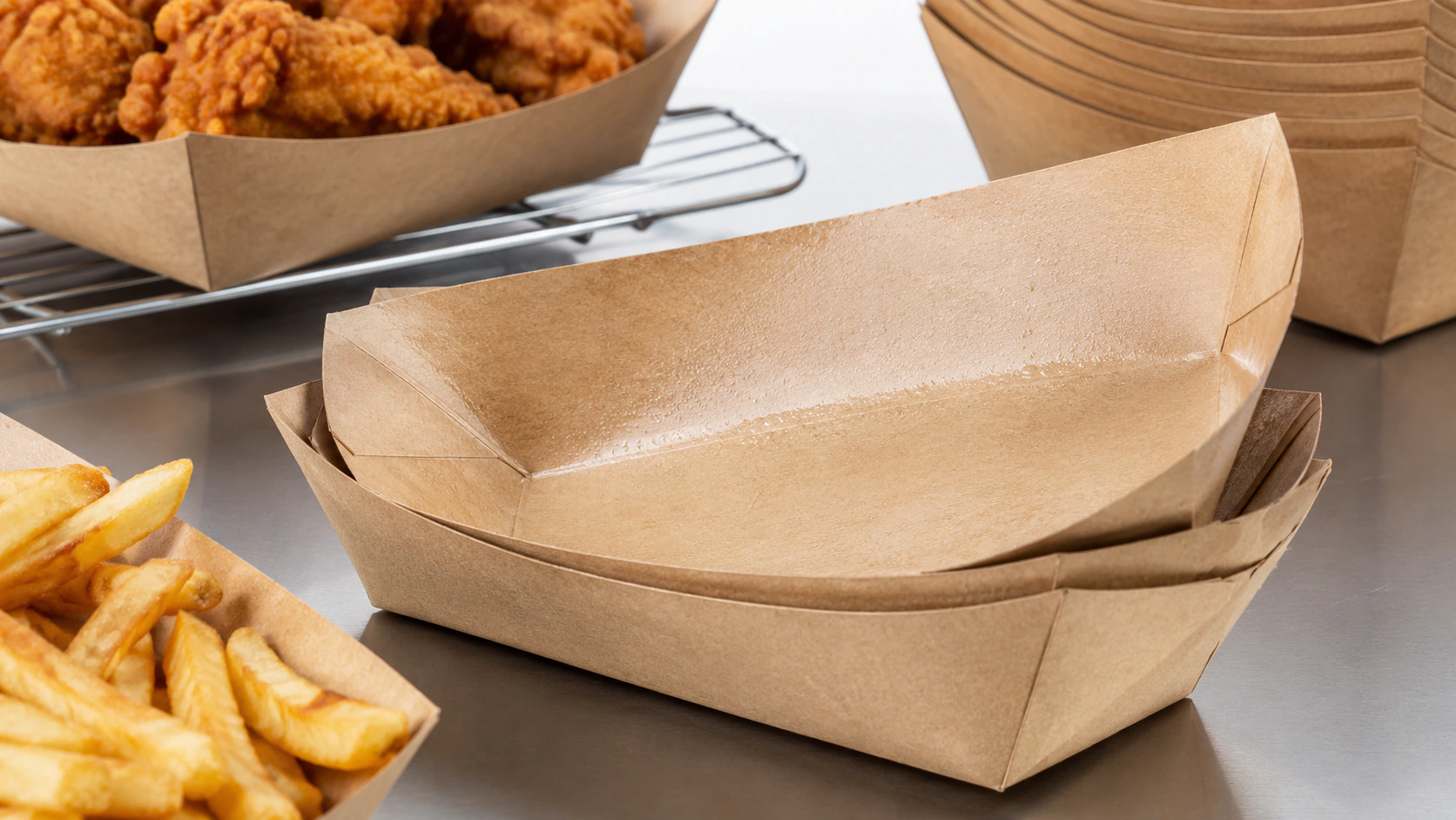 Custom printed paper food trays for festivals, buffets, tasting and snack service
