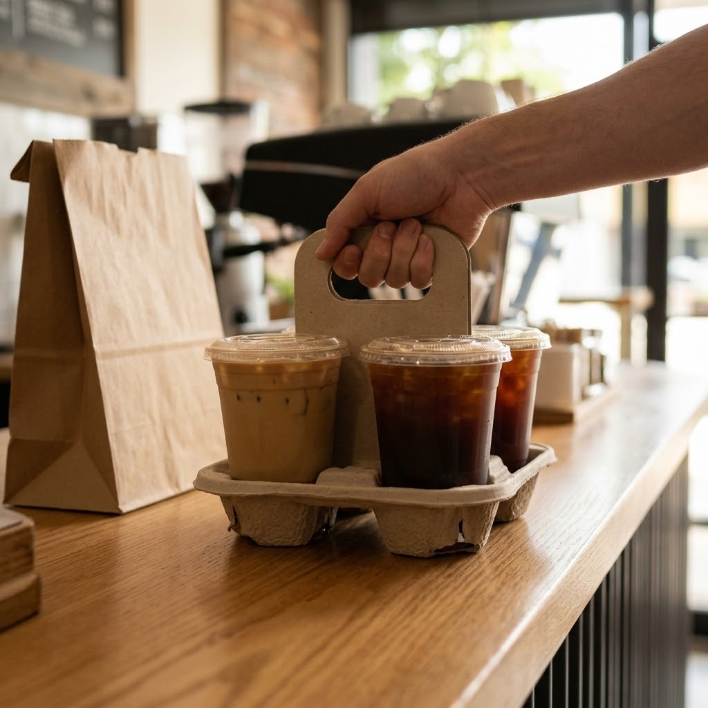 Cup carrier holding its shape under full drink load