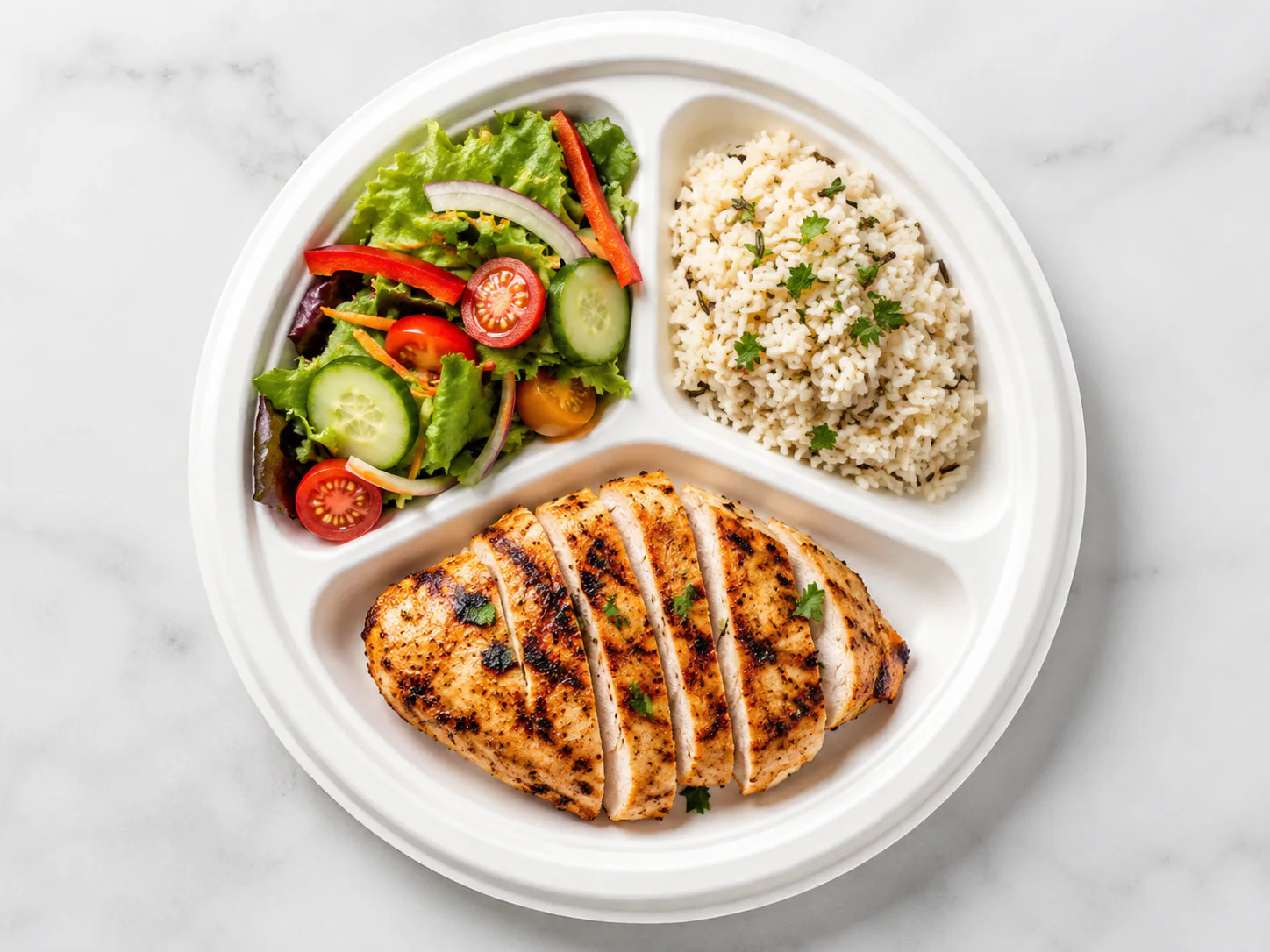 Two and three compartment sugarcane bagasse plate formats
