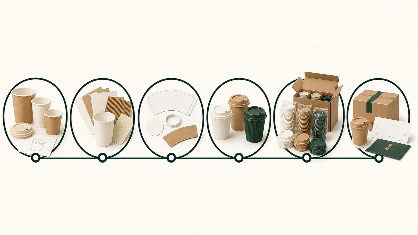 Six-stage paper cup customization process from requirements to repeat-order reference